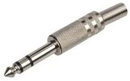 PLUG, 6.35 JACK, STEREO, NICKEL