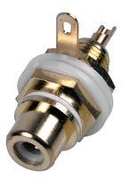 CHASSIS SOCKET, PHONO/RCA, GOLD/WHITE