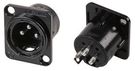 XLR CHASSIS PLUG 3 POLE BLACK METAL