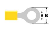 Rõngasklemm M4 Ø4,3 mm Kollane 4,0–6,0 mm² (ST-202) RoHS