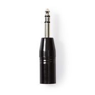 XLR Adapter | XLR 3-Pin Male | 6.35 mm Male | Nickel Plated | Straight | Metal | Black | 1 pcs | Polybag