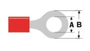 Rõngasklemm M4 Ø4,3 mm punane 0,5–1,5 mm² (ST-002) RoHS