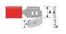 Контакт (вилка + розетка) 6,3 мм красный для провода 0,5–1,50 мм² (ST-091) RoHS, 20 шт.