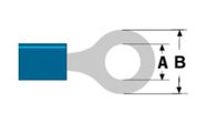 Rõngasklemm M6 Ø6,4 mm Sinine 1,5–2,5 mm² (ST-104) RoHS