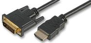 LEAD, HDMI-DVI-D, MALE-MALE, 0.5M