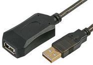 USB CABLE, 2.0 A PLUG-RCPT, 10M, BLACK
