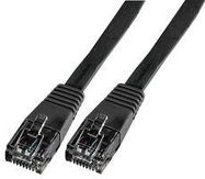 LEAD, FLAT CAT 5E, LSOH, BLACK 0.2M