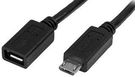 USB CABLE, 2.0 MICRO B PLUG-RCPT, 500MM