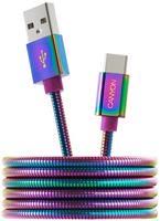 LEAD, USB2.0 A MALE-TYPE C, 1.2M RAINBOW