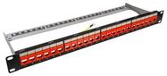 KEYSTONE PATCH PANEL, 1U, 24PORT, RED