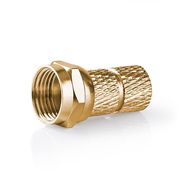 F-Connector | Straight | Male | Gold Plated | 75 Ohm | Twist-on | Cable input diameter: 7 mm | Copper | Metal | 2 pcs | Window Box