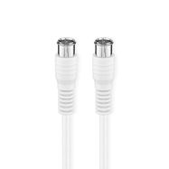 Satellite & Antenna Cable | F Male | F Male | Nickel Plated | 75 Ohm | Double Shielded | 1.00 m | Round | PVC | White | Box