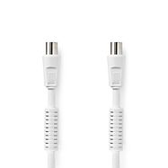 Coax Cable | IEC (Coax) Male | IEC (Coax) Female | Nickel Plated | 120 dB | 75 Ohm | Quad Shielded | 1.00 m | Round | PVC | White | Label