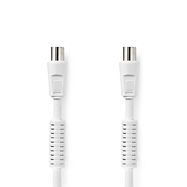 Coax Cable | IEC (Coax) Male | IEC (Coax) Female | Nickel Plated | 120 dB | 75 Ohm | Quad Shielded | 10.0 m | Round | PVC | White | Envelope