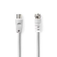 Satellite & Antenna Cable | F Male | IEC (Coax) Male | Nickel Plated | 30 dB | 75 Ohm | Double Shielded | 10.0 m | Round | PVC | White | Envelope