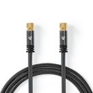 Satellite & Antenna Cable | F Male | F Male | Gold Plated | 75 Ohm | Quad Shielded | 5.00 m | Round | Cotton | Grey / Gun Metal Grey | Cover Window Box