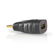 HDMI™ Adapter | HDMI™ Micro Connector | HDMI™ Output | Gold Plated | Straight | ABS | Anthracite | 1 pcs | Window Box