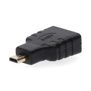 HDMI™ Adapter | HDMI™ Micro Connector | HDMI™ Output | Gold Plated | Straight | ABS | Black | 1 pcs | Box