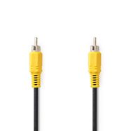 Composite Video Cable | RCA Male | RCA Male | Nickel Plated | 480p | 10.0 m | Round | PVC | Black | Label