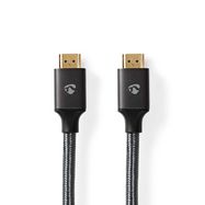 High Speed HDMI™ Cable with Ethernet | HDMI™ Connector | HDMI™ Connector | 4K@60Hz | ARC | 18 Gbps | 1.00 m | Round | Cotton | Grey / Gun Metal Grey | Cover Window Box