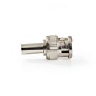 BNC Connector | Straight | Male | Nickel Plated | 50 Ohm | Crimp | Cable input diameter: 6.0 mm | Steel | Silver | 25 pcs | Envelope