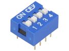 DIP Switch 8 pins, ON-OFF; 0.05A/12VDC, THT