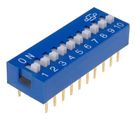 DIP Switch 10 pins, ON-OFF; 0.05A/12VDC, THT