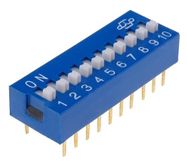 DIP Switch 10 pins, ON-OFF; 0.05A/12VDC, THT