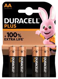 Щелочная батареяR6 (MN1500 / AA) 1,5 V Duracell 100% Plus Power (упаковка 4 tk )