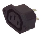 Plug IEC panel mount, 10A 250V