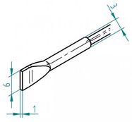 Desoldering tips (pair) ERSADUR, 6,0mm, ERSA