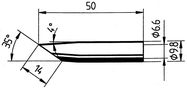 Soldering tip ERSADUR, 35° 14.0mm/0.55in, ERSA