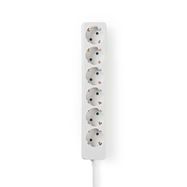 Extension Socket | Type F (CEE 7/7) | 6-Way | 1.50 m | 3680 W | 16 A | Kind of grounding: Side Contacts | 230 V AC 50/60 Hz | Socket angle: 45 ° | H05VV-F 3G1.5mm² | White