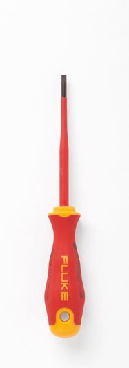 Insulated Slotted Screwdriver 5/32x4 in, 4 mm x 100 mm, 1,000 V, Fluke