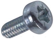 SCREW, POZI PAN, STEEL, BZP, M2.5X6