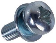 SCREW, PAN HEAD POZI, STEEL, M4, 10MM