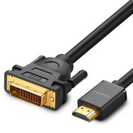 Кабель HDMI-DVI (24+1) 1м двунаправленный (1080P@60Hz) черный HD106 UGREEN