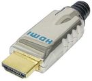 Plug HDMI with cable strain relief 19 pin, cable mount, gold plated contacts