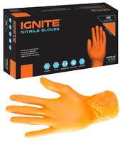 ORANGE NITRILE THICK GLOVES - L (PK100)