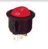 Rocker switch; ON-OFF, fixed, 3pins. 20A/12Vdc, Ø19.8mm, SPST, round, red LED 24Vdc