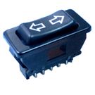 Rocker switch; (ON)-OFF-(ON) nonfixed, 5pins. 20A/12Vdc, 41.4x20.8mm, DPDT, black
