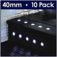 40MM WHITE LED DECKING LIGHTS X10