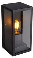 WALL LAMP E27 MATT BLACK-CLEAR GLASS