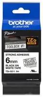 TAPE, LABEL PRINTER, BLK/WHT, 8MX6MM