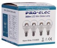 LED LAMP, CLEAR GLOBE, 3000K, 320LM, 30W