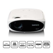 Full HD 1080P LCD projector with Bluetooth White