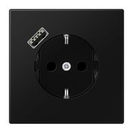 Socket with USB JUNG LS1520-18ASWM (black, matte, 16A/250V)