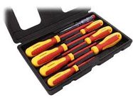 Kit:screwdrivers;insulated;1kVAC;Phillips,slot;plastic box