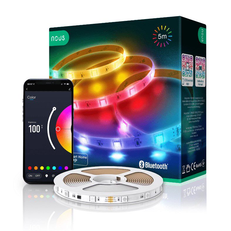NOUS Nutikas RGB Bluetooth LED ribad F1, 5m, 24W, TUYA / Smart Life ...