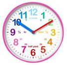 CLOCK PLASTIC TIME TEACH 20CM PINK